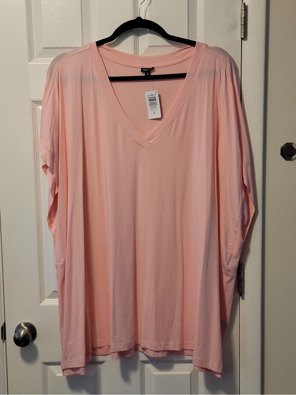 Torrid Tru Light Pink V-Neck Short Sleeve Tunic